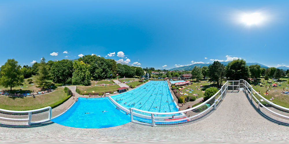 schwimmbad hall in tirol - freibad hall - hall ag - tirol - panorama panoramafotografie panoramic